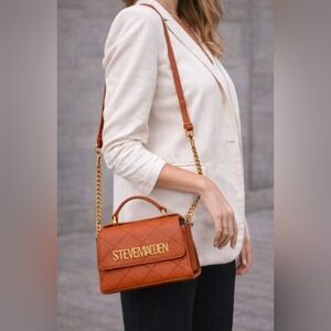 Steve Madden BCuff Quilted Whiskey Spice Crossbody Bag NWT